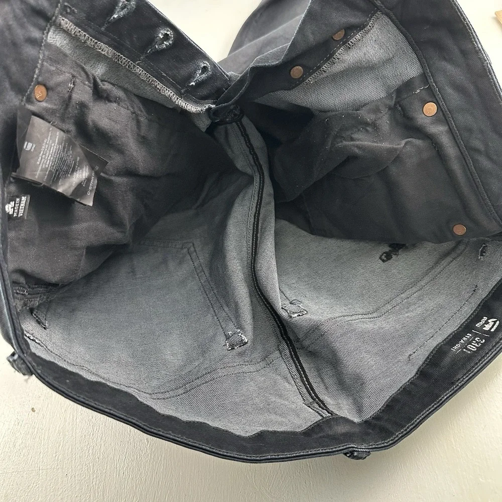G-Star Raw 3301‎ Straight Jeans Men Fits 33x31 Black Stretch Denim Button Fly